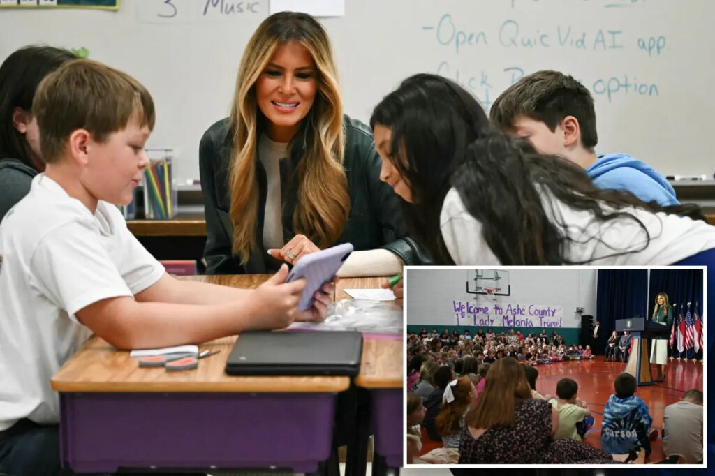 Melania Trump tells elementary school kids not to fear AI — while unveiling Nvidia investment