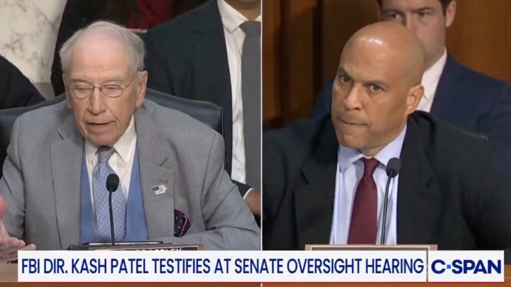 Cory Booker’s Kash Patel Questioning Triggers Shouting Match With Chuck Grassley: ‘Are You Ready to Shut Up?’
