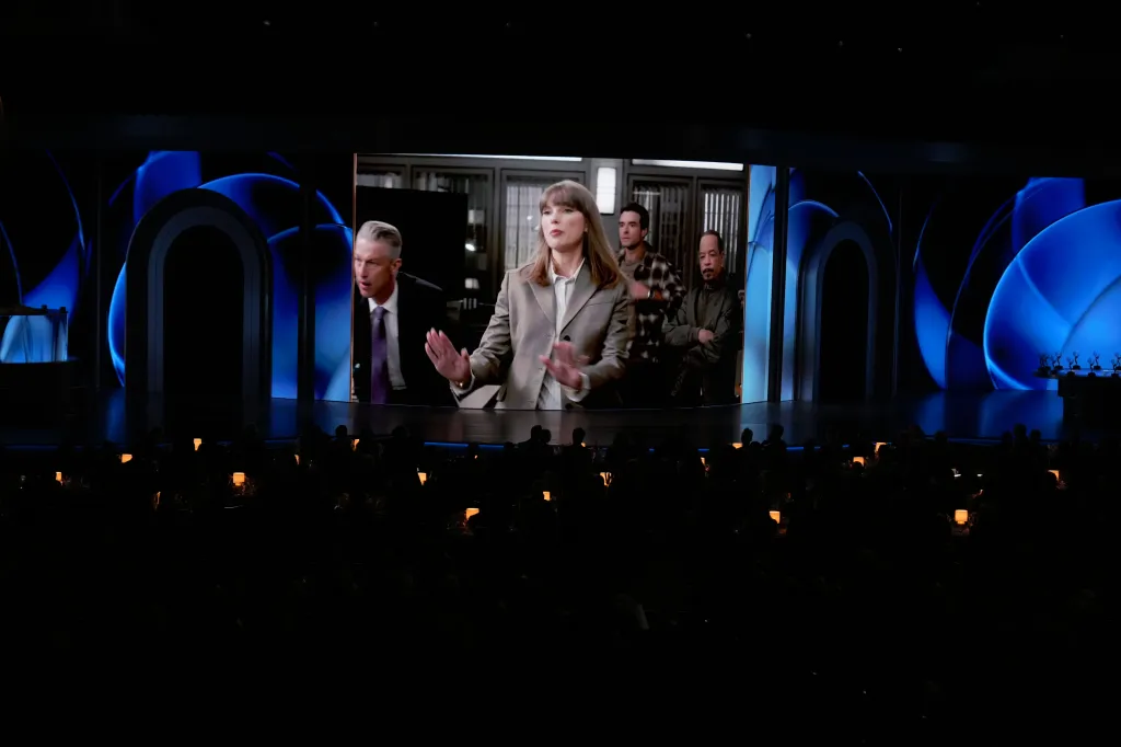 Taylor Swift on screen in a 