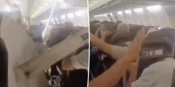 Passengers scream and flail as extreme turbulence ‘tears plane cabin apart’ in harrowing video