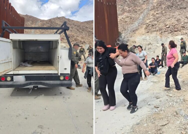 Border Patrol agents make shocking discovery as dozens of illegal migrants stuffed in back of truck in California desert