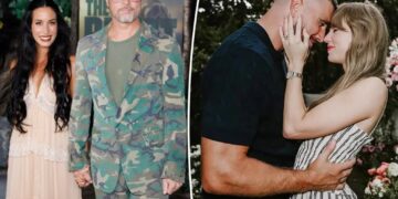 Brad Pitt dishes on Taylor Swift and Travis Kelce’s ‘wedding of the century’ during red carpet date night with Ines de Ramon