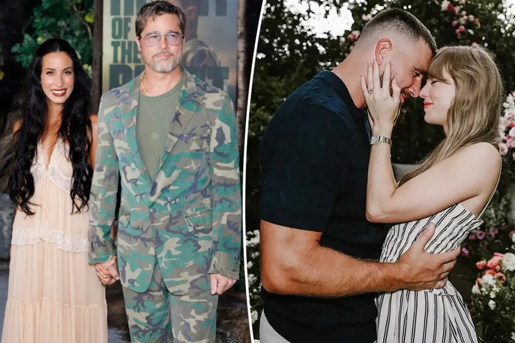 Brad Pitt dishes on Taylor Swift and Travis Kelce’s ‘wedding of the century’ during red carpet date night with Ines de Ramon