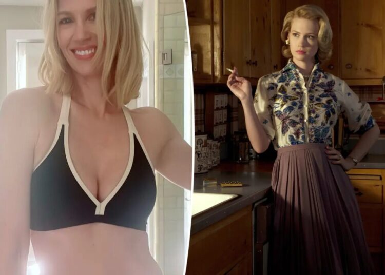 ‘Mad Men’ alum January Jones, 48, wows in classic black-and-white bikini in end-of-summer snap