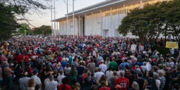 Hundreds rally outside shuttered Kennedy Center, chanting ‘Hands off!’