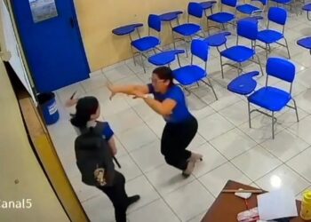 Teen stabs teacher as she desperately fights for her life in scary, caught-on-video attack