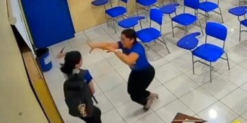 Teen stabs teacher as she desperately fights for her life in scary, caught-on-video attack