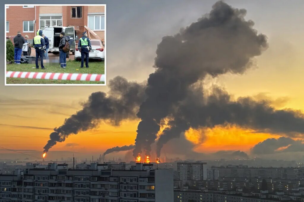 Two dead in massive Ukrainian drone attack on Moscow region, oil refinery