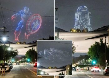 Captain America, R2-D2 fly above Lucas Museum of Narrative Art on opening night in dazzling drone light show: Photos