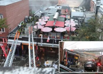 Massive fire rips through NYC restaurants, injuring 6 firefighters