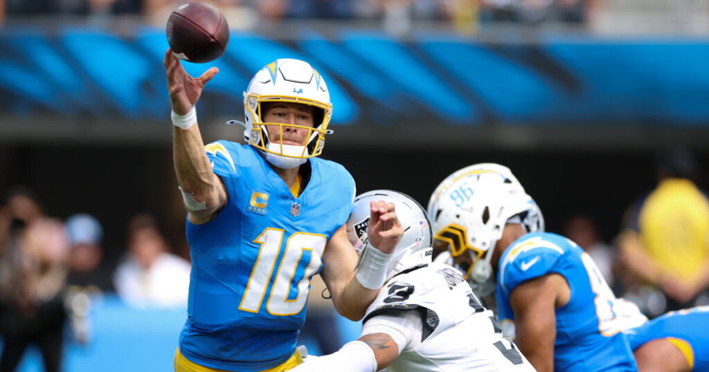Justin Herbert and Chargers unravel in fourth quarter, again, in loss to Raiders