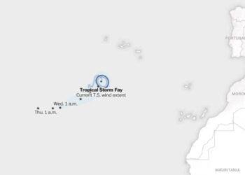 Tropical Storm Fay tracker: Map and projected storm path