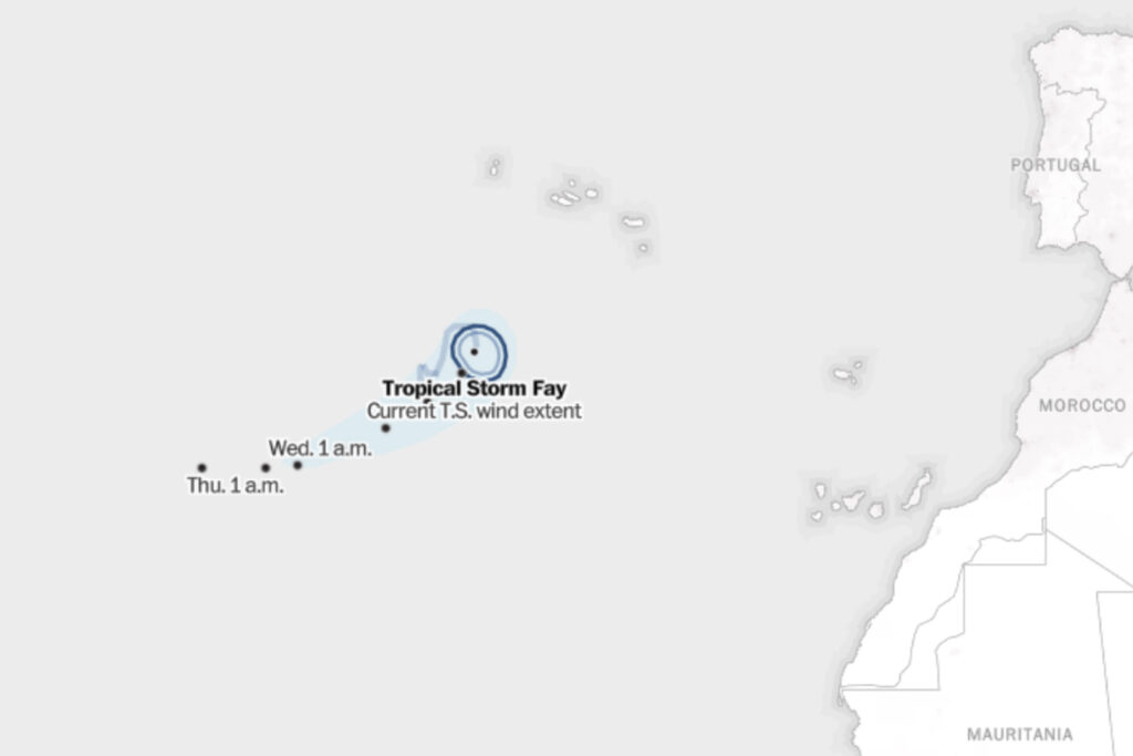 Tropical Storm Fay tracker: Map and projected storm path