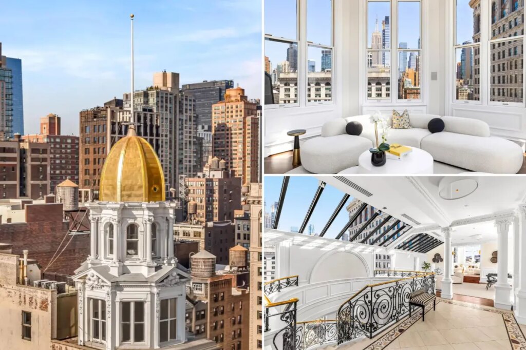 Gold-domed NYC penthouse fetches barely a third of its $25M ask
