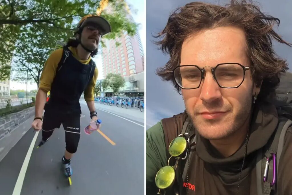 Norwegian skater rollerblading across US killed after allegedly being struck by 82-year-old driver in Kansas hit and run