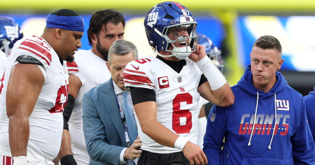 Giants quarterback Jaxson Dart avoided ‘devastating outcome’ with knee injury against Rams
