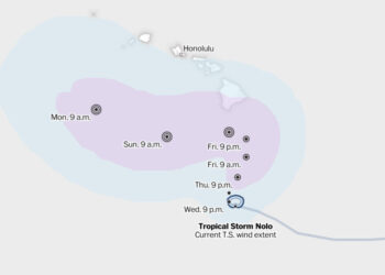 Tropical Storm Nolo tracker: Map and projected storm path