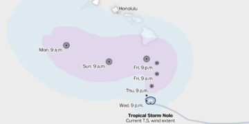 Tropical Storm Nolo tracker: Map and projected storm path