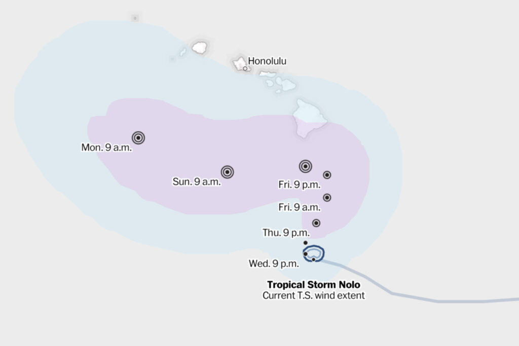 Tropical Storm Nolo tracker: Map and projected storm path