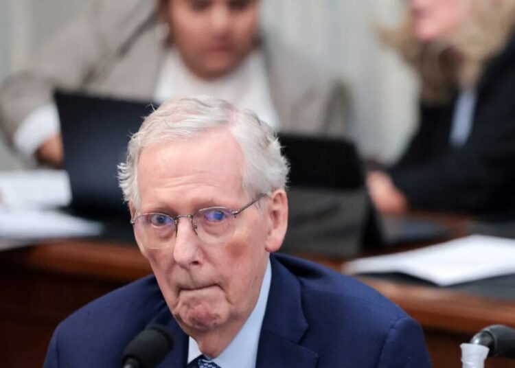 GOP senators sprint off when asked for verdict on Mitch McConnell’s first week: ‘Oh man’