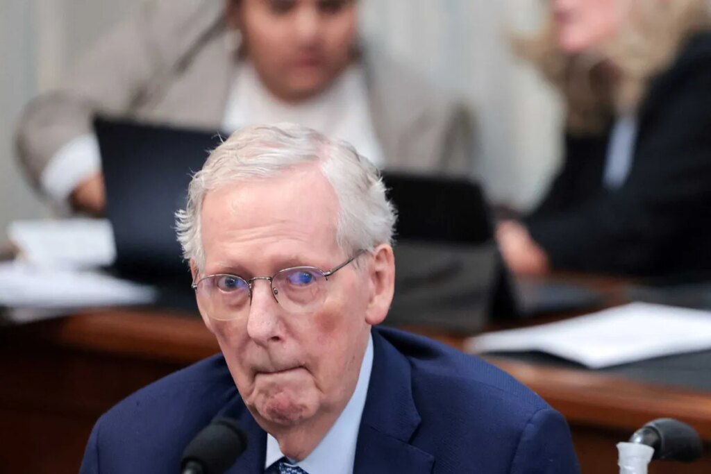 GOP senators sprint off when asked for verdict on Mitch McConnell’s first week: ‘Oh man’