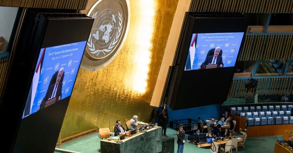 Abbas Presses Case for
Palestinian State in Taped General Assembly Address