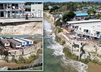 California students living in precarious housing hanging off a cliff — as monster hurricane barrels in