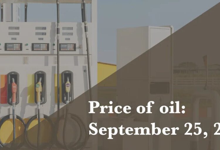 Current price of oil as of September 25, 2026