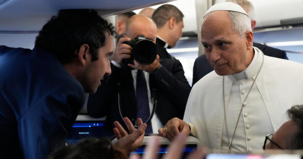 Pope Leo XIV affirms need for media to cover public figures when asked about Trump ban