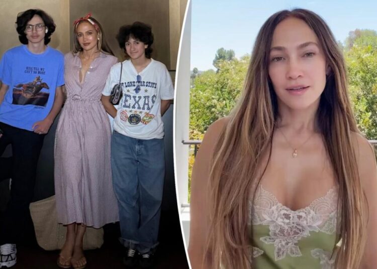 Makeup-free Jennifer Lopez admits she’s been ‘crying’ over becoming an empty nester after twins leave for college