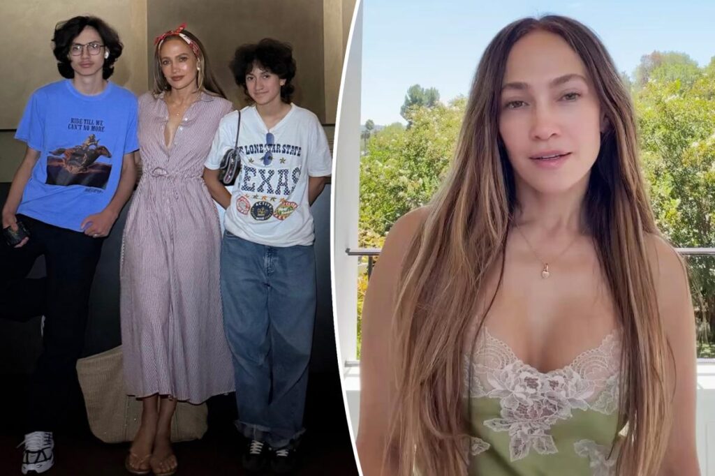 Makeup-free Jennifer Lopez admits she’s been ‘crying’ over becoming an empty nester after twins leave for college