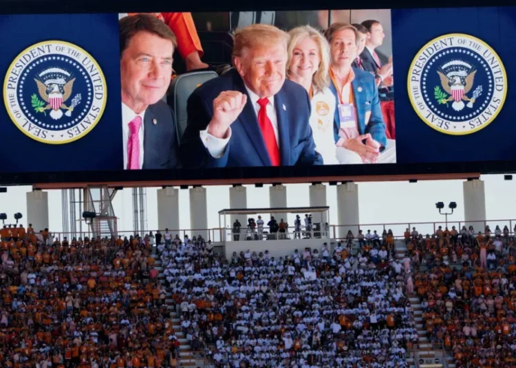Headaches as Trump disrupts marquee football by drowning broadcast with static