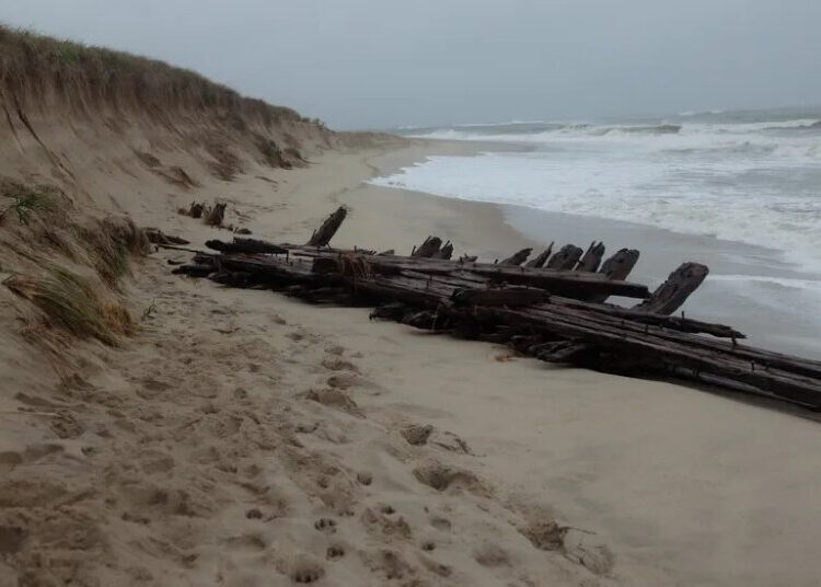 Likely Piece of 1884 Shipwreck Washes Ashore in Nantucket During Nor’easter