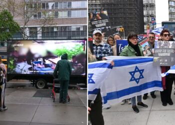Protesters brave nor’easter outside premiere of anti-Israel documentary at NYC film festival