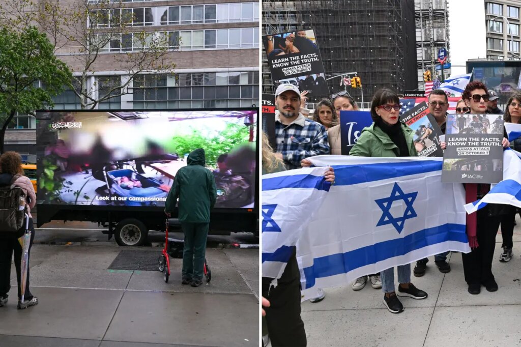 Protesters brave nor’easter outside premiere of anti-Israel documentary at NYC film festival