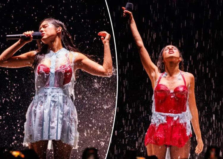 Olivia Rodrigo’s dress melts off her body onstage during ‘Unraveled Tour’ concert in Connecticut