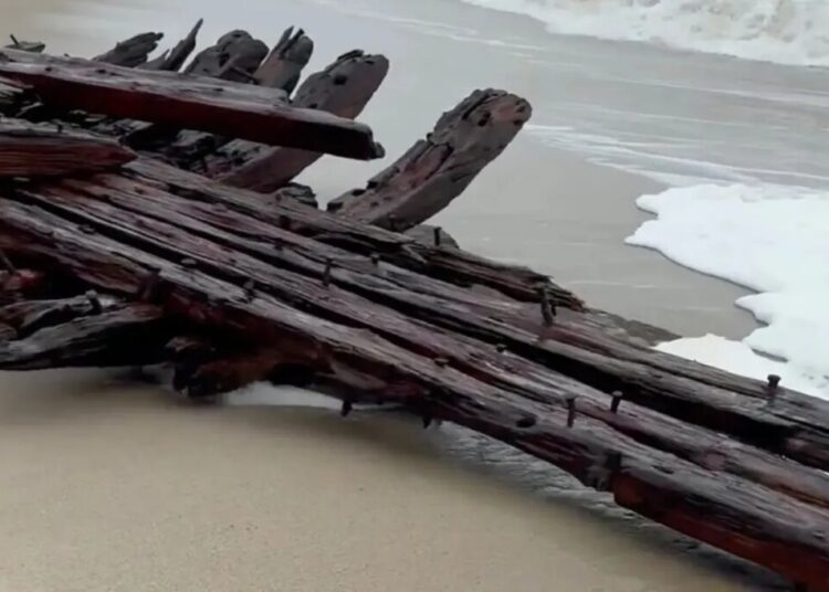 Nor’easter uncovers 19th-century Nantucket shipwreck as storm batters East Coast