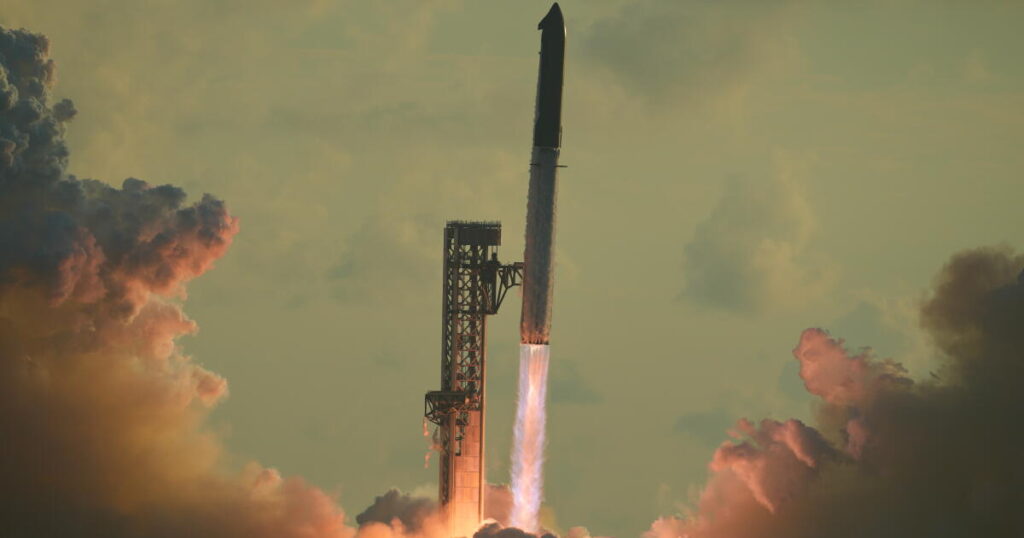SpaceX’s supersized Starship launches into orbit for the first time
