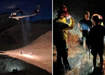 Dramatic moment three hikers after airlifted after getting lost in Big Sur wilderness