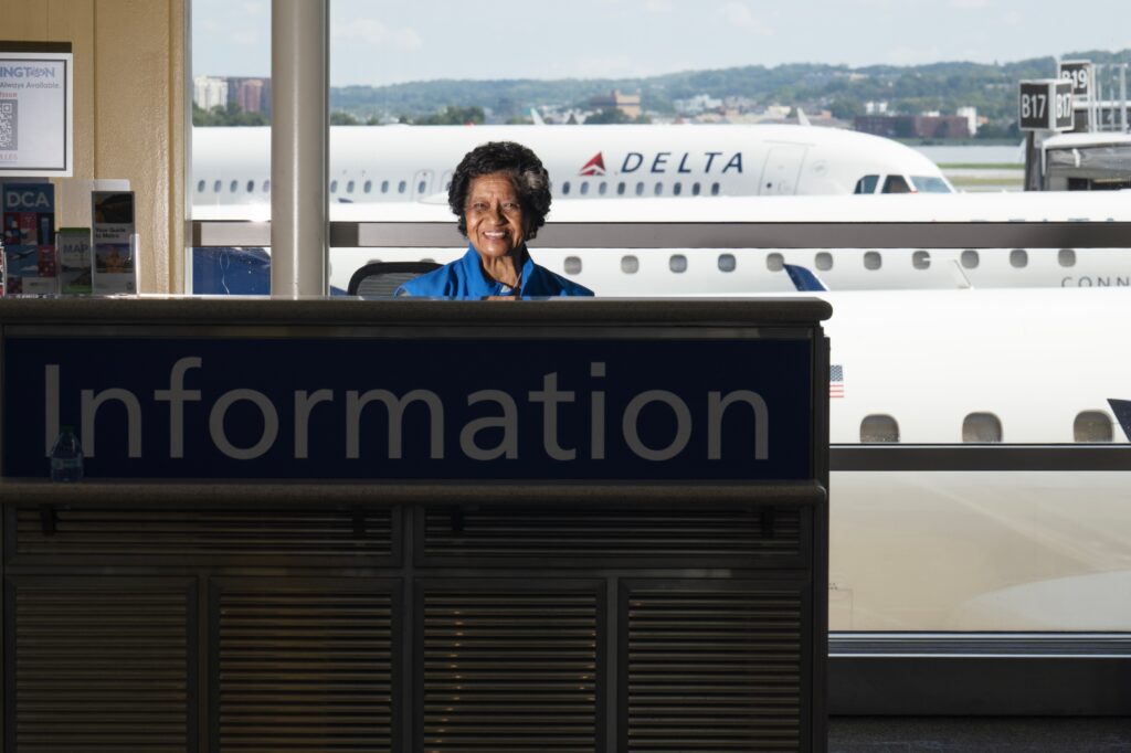 For four decades, she’s seen it all from behind an airport help desk