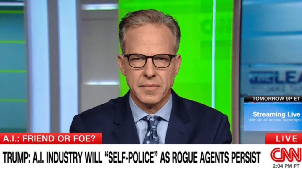 Jake Tapper chides Trump’s ‘pinky promise to behave’ with AI leaders