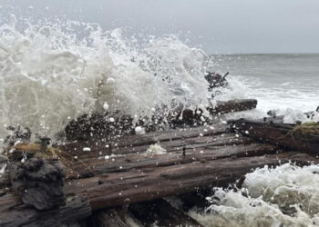 Shipwreck remains exposed by recent Northeast storms