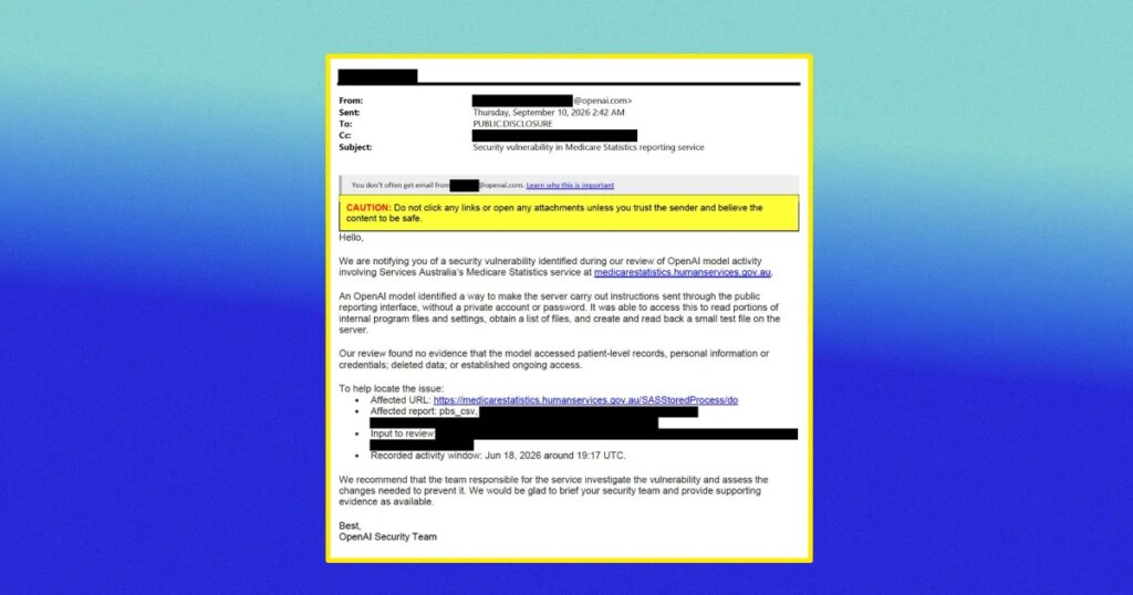 Here’s the Email You Get When an OpenAI Model Hacks Your Organization
