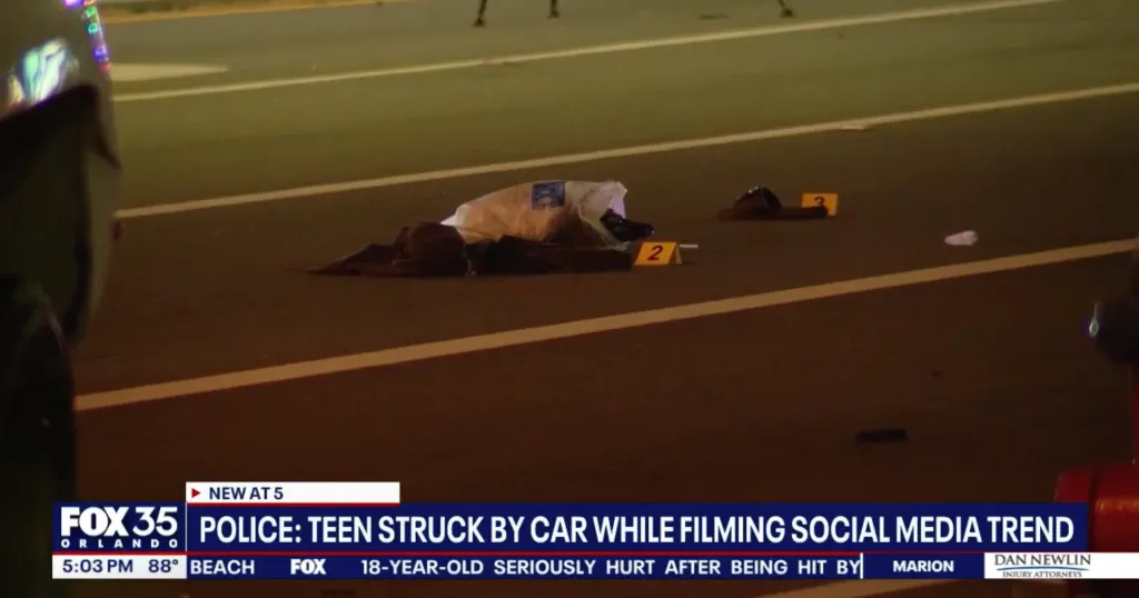 An 18-year-old was seriously hurt after a crash sent a pickup truck into a group recording a haircut video in the median on in Ocala, Florida on Sept. 27, 2026.