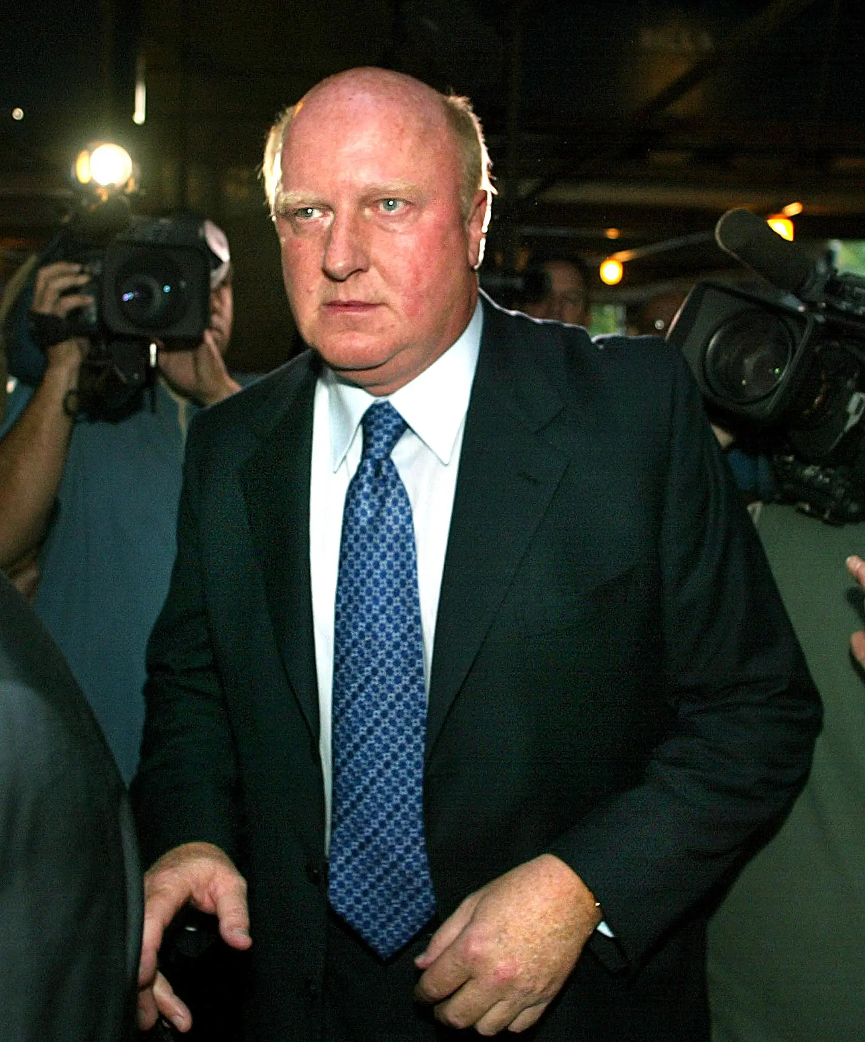 Former Tyco CEO Dennis Kozlowski arrives at a Manhattan courthouse for a bail hearing.