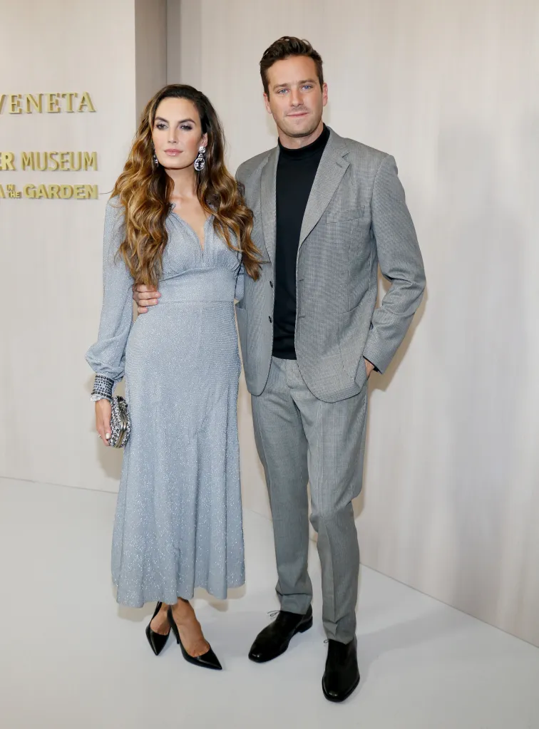 Elizabeth Chambers and Armie Hammer posing together at the Hammer Museum Gala.