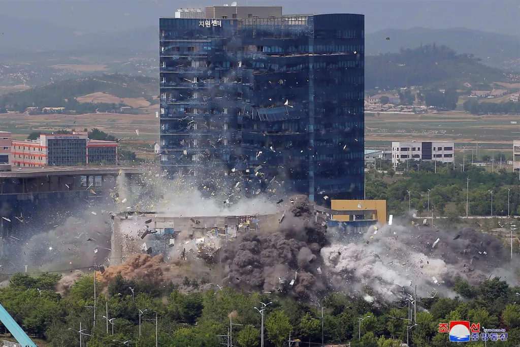 A South Korean court has ordered North Korea to pay $32.5 million for blowing up a joint liaison office in 2020, a highly symbolic ruling.