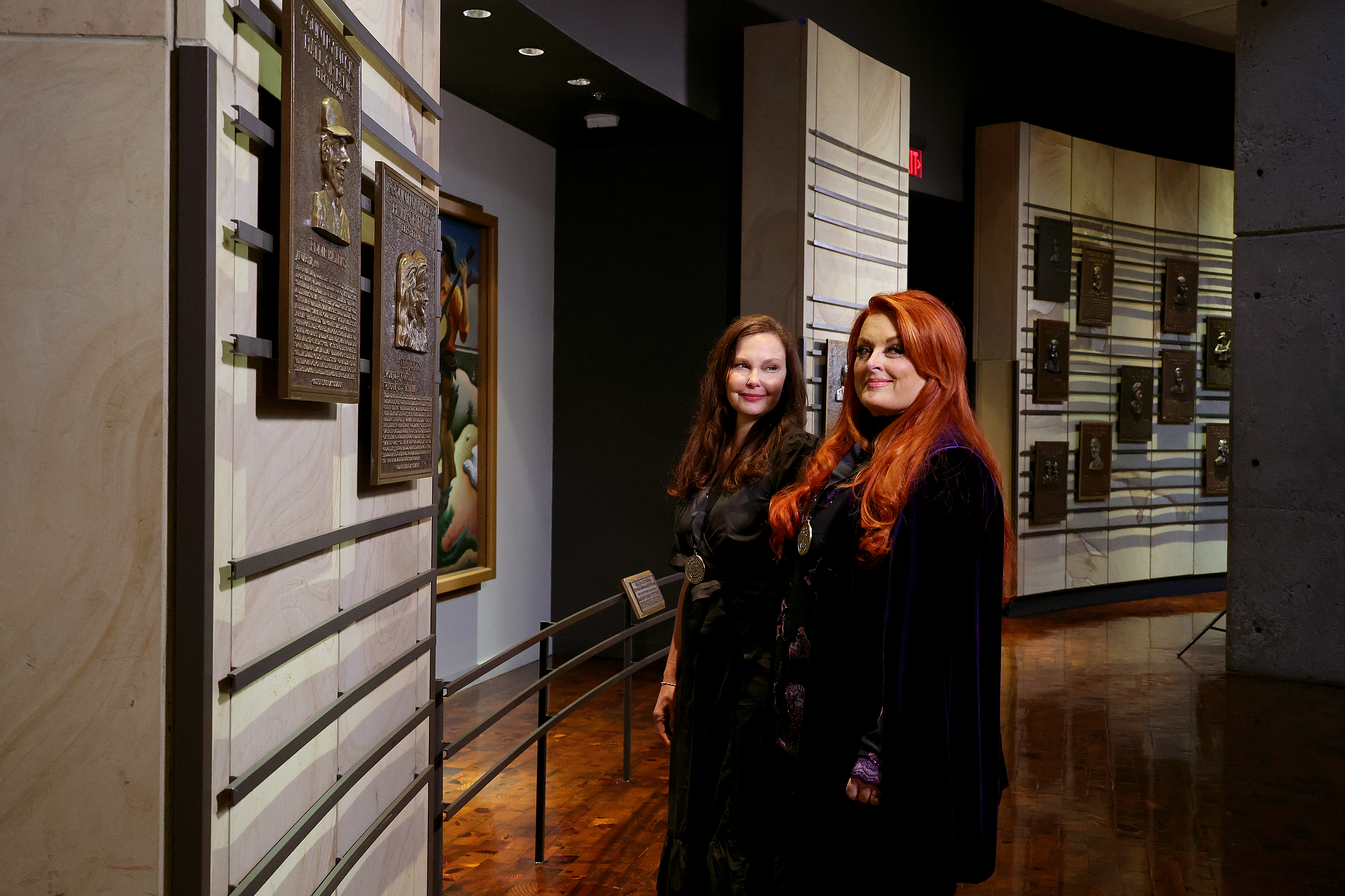 Ashley Judd and inductee Wynonna Judd attend the medallion ceremony at the Country Music Hall of Fame and Museum.