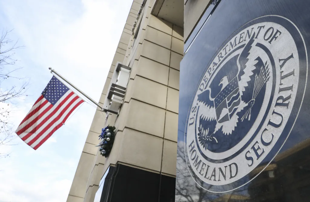 Exterior view of the US Immigration and Customs Enforcement (ICE) building.
