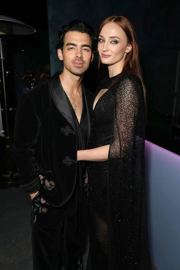 Joe Jonas and Sophie Turner pose at the Vanity Fair Oscar Party.